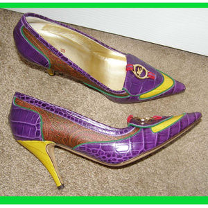 Stunning Etro paisley & croc embossed pumps 8.5